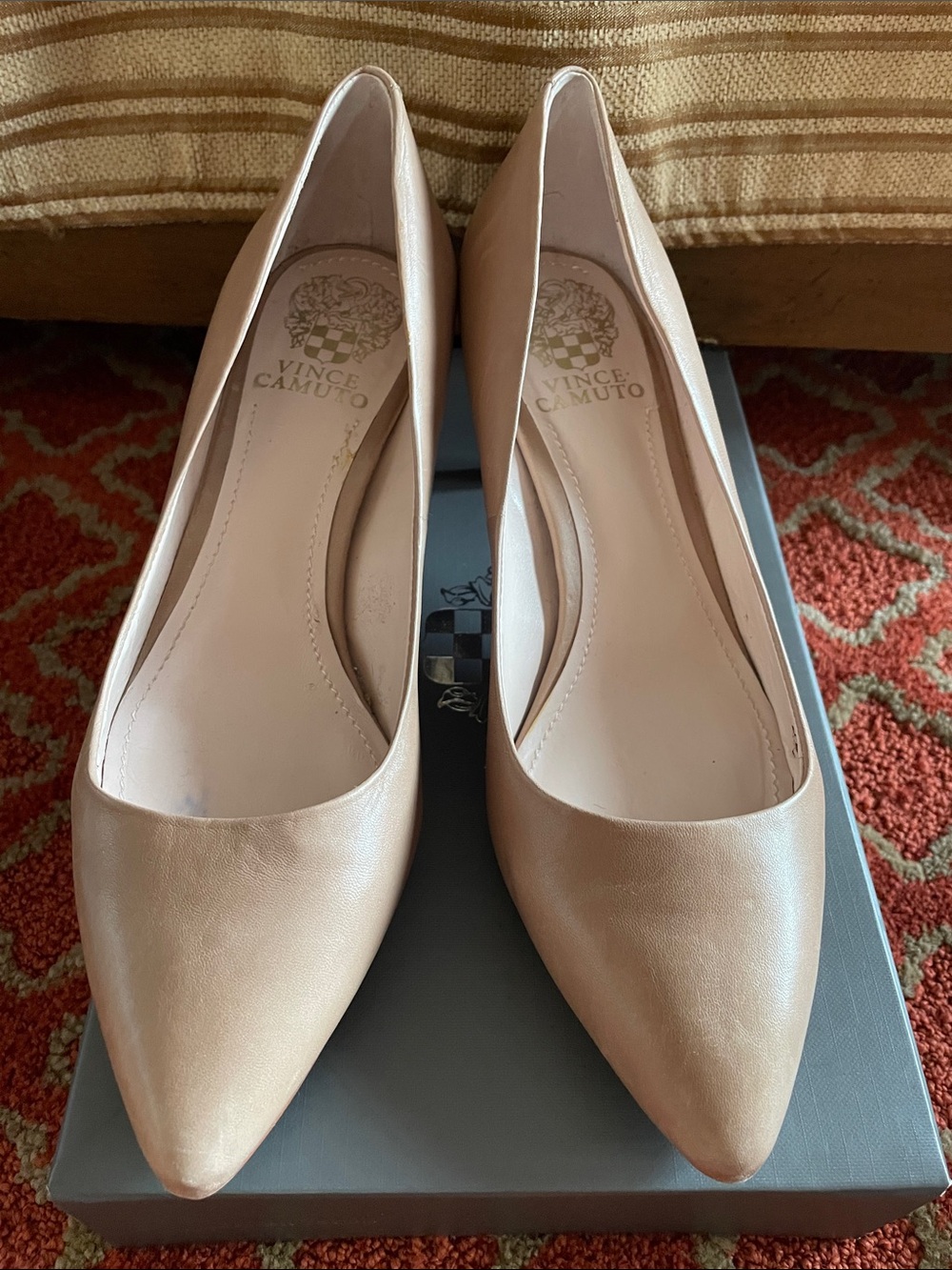 Vince Camuto Blush Nude Pointed-Toe Leather Pumps